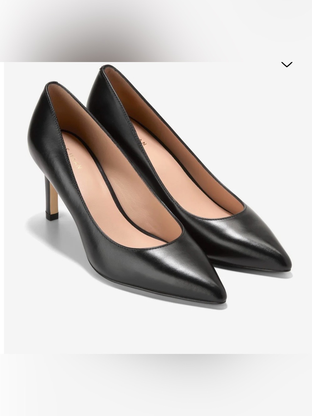 Cole Haan  Mylah Black Leather Pointed-Toe Heels Sz 10